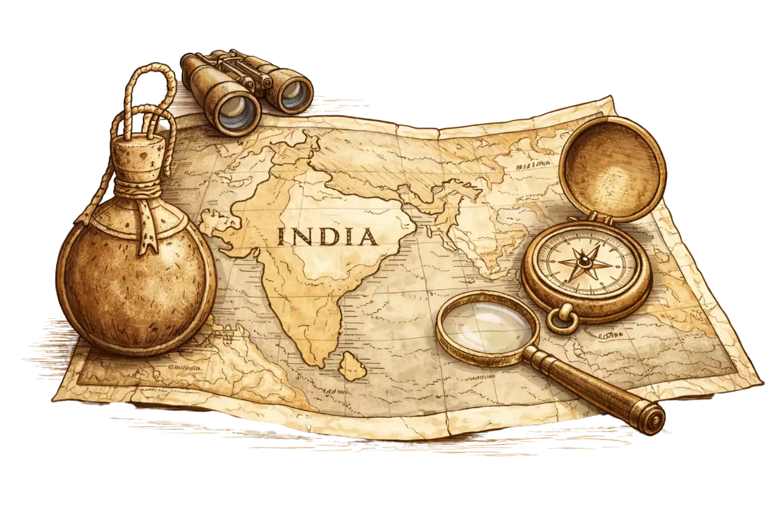 carte indienne vintage